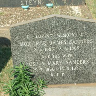SANDERS Mortimer James 1883-1965 &amp; Rosina Mary 1880-1972