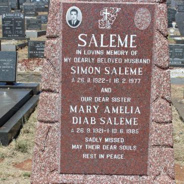 SALEME Simon 1922-1977 &amp; Mary Amelia Diab 1921-1985