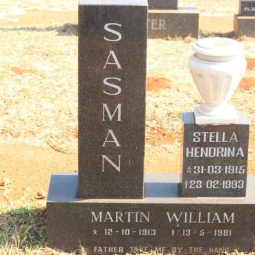 SASMAN Martin William 1913-1981 &amp; Stella Hendrina 1915-1993