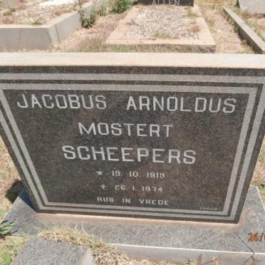 SCHEEPERS Jacobus Arnoldus Mostert 1919-1974