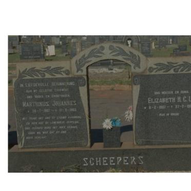 SCHEEPERS Marthinus Johannes 1907-1965 &amp; Elizabeth H.C.L. 1907-1990
