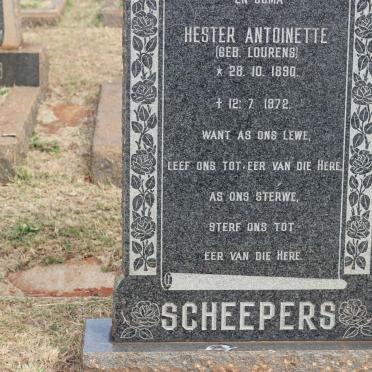 SCHEEPERS Nicolaas Johannes 1888-1955 &amp; Hester Antoinette LOURENS 1890-1972