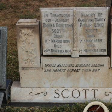 SCOTT Philip David 1889-1950 &amp; Regina Dorothea 1896-1950