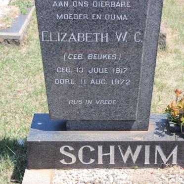 SCHWIM Elizabeth W.C. nee BEUKES 1917-1972