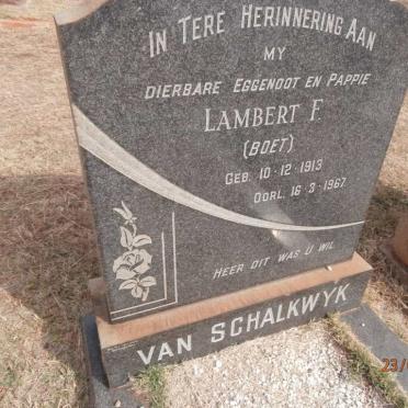 SCHALKWYK Lambert F., van 1913-1967