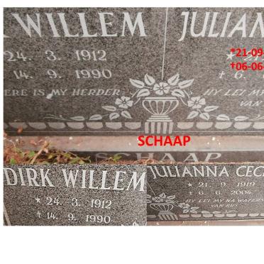 SCHAAP Dirk Willem 1912-1990 &amp; Julianna Cecilia 1919-2004