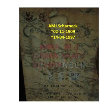 SCHARNECK Anna M.J. 1909-1997