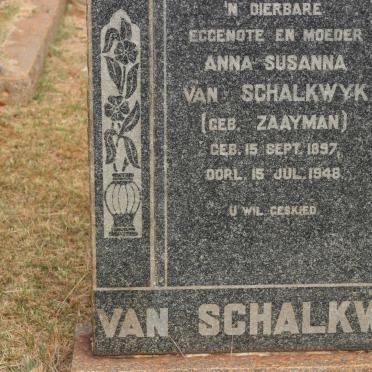 SCHALKWYK Anna Susanna, van nee ZAAYMAN 1897-1948