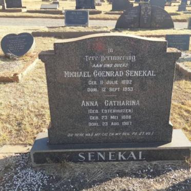 SENEKAL Michael Coenrad 1882-1953 &amp; Anna Catharina ESTERHUIZEN 1888-1967
