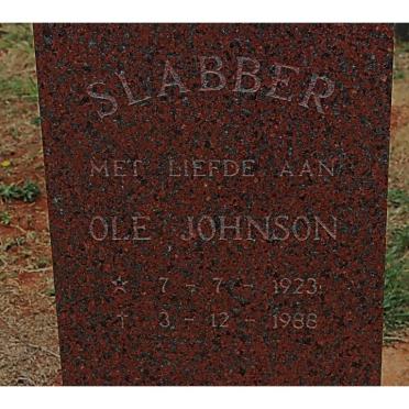 SLABBER Ole Johnson 1923-1988
