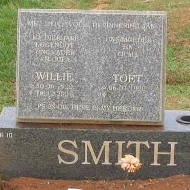 SMITH Willie 1922-2007 &amp; Toet 1920-