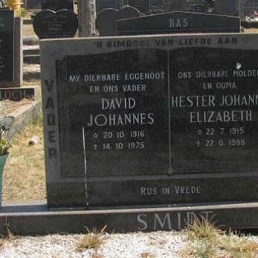 SMIDT David Johannes 1916-1975 &amp; Hester Johanna Elizabeth 1915-1988