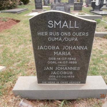 SMALL Jan Johannes Jacobus 1939- &amp; Jacoba Johanna Maria 1942-1999