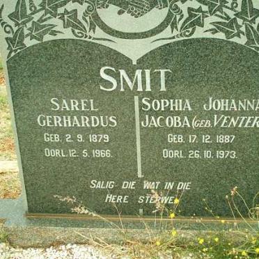 SMIT Sarel Gerhardus 1879-1966 &amp; Sophia Johanna Jacoba VENTER 1887-1973