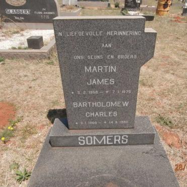 SOMERS Martin James 1958-1975 :: SOMERS Bartholomew Charles 1960-1980