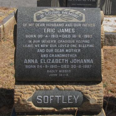 SOFTLEY Eric James 1913-1953 &amp; Anna Elizabeth Johanna 1910-1987