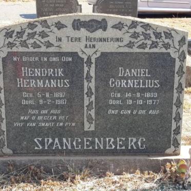 SPANGENBERG Hendrik Hermanus 1897-1967 :: SPANGENBERG Daniel Cornelius 1889-1977
