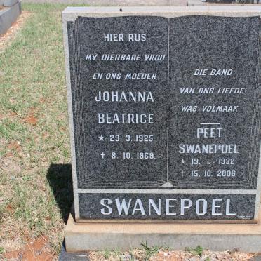 SWANEPOEL Peet 1932-2006 &amp; Johanna Beatrice 1925-1969