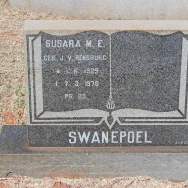 SWANEPOEL Susara M.E. nee J.V. RENSBURG 1929-1976
