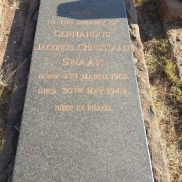 SWAAN Gerhardus Jacobus Christiaan 1901-1949