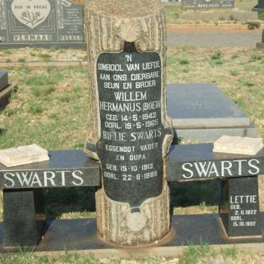 SWARTS Bielie 1913-1988 :: SWARTS Willem Hermanus 1942-1965 :: SWARTS Lettie 1922-1992