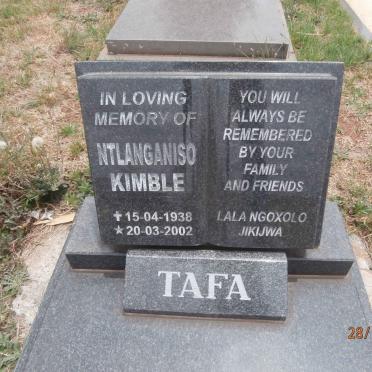 TAFA Ntlanganiso Kimble 1938-2002