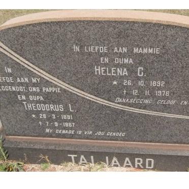 TALJAARD Theodorus L. 1891-1967 &amp; Helena C. 1892-1978