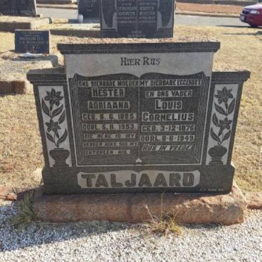 TALJAARD Louis Cornelius 1876-1949 &amp; Hester Adriaana 1885-1953