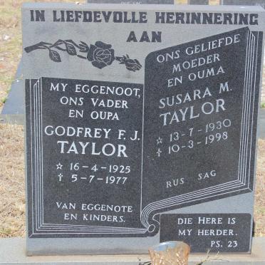 TAYLOR Godfrey F.J. 1925-1977 &amp; Susara M. 1930-1998