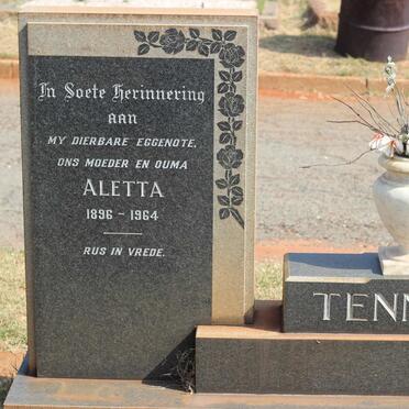 TENNANT Charles Sydney 1898-1999 &amp; Aletta 1896-1964
