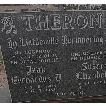 THERON Izak Gerhardus D. 1905-1983 &amp; Susara Elizabeth 1913-