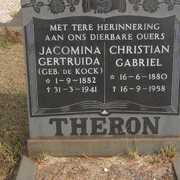 THERON Christian Gabriel 1880-1958 &amp; Jacomina Gertruida DE KOCK 1882-1941