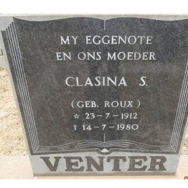 VENTER Clasina S. nee ROUX 1912-1980