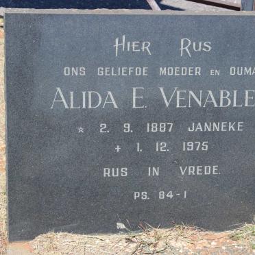 VENABLES Alida E. nee JANNEKE 1887-1975