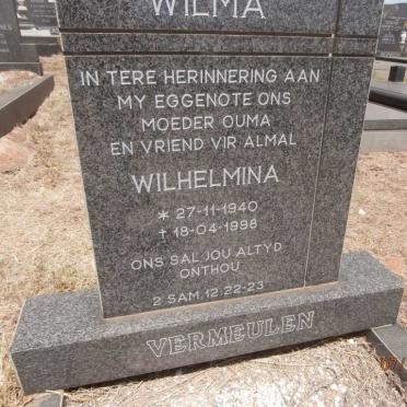 VERMEULEN Wilhelmina 1940-1998