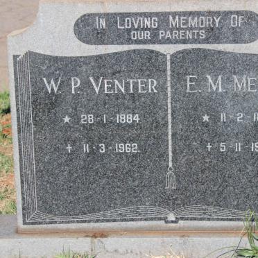 VENTER W.P. 1884-1963 &amp; E.M. MEYER 1892-1970