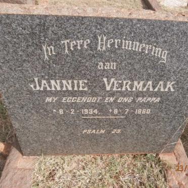 VERMAAK Jannie 1934-1960