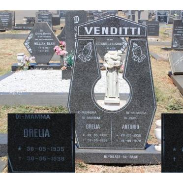VENDITTI Antonio 1932-1978 &amp; Orelia 1935-1998