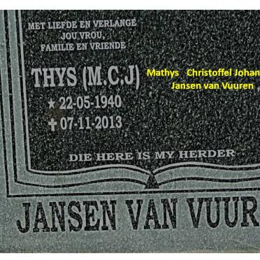 VUUREN Mathys Christoffel Johannes, Jansen van 1940-2013
