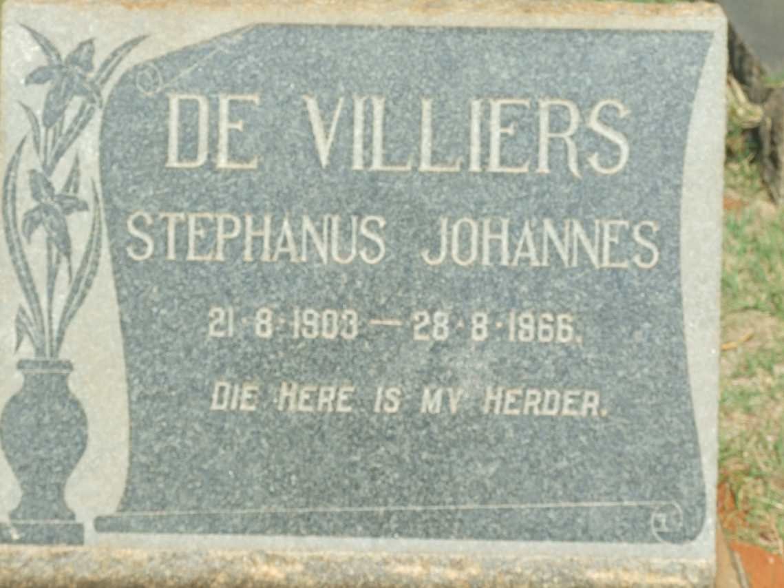 VILLIERS Stephanus Johannes, de 1903-1966