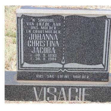 VISAGIE Johanna Christina Jacoba 1893-1984