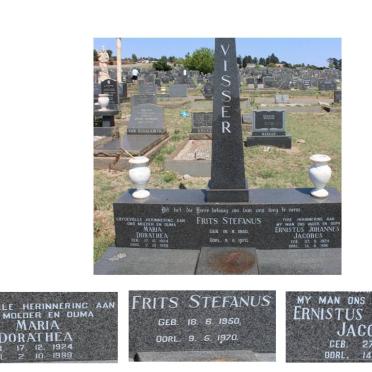 VISSER Ernistus Johannes Jacobus 1924-1996 &amp; Maria Dorathea 1924-1999 :: VISSER Frits Stefanus 1950-1970