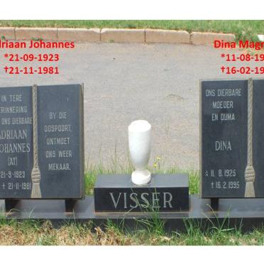 VISSER Adriaan Johannes 1923-1981 &amp; Dina Magrieta 1925-1995