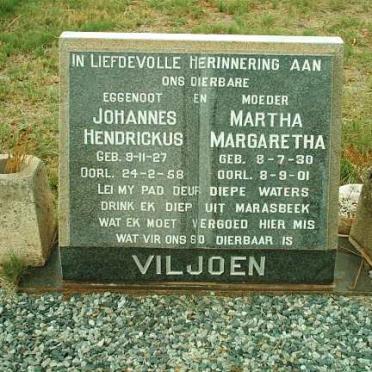 VILJOEN Johannes Hendrickus 1927-1958 &amp; Martha Margaretha 1930-2001