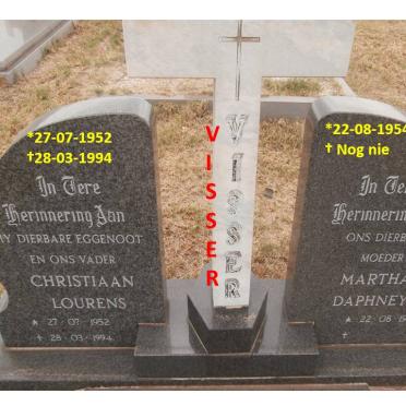 VISSER Christiaan Lourens 1952-1994 &amp; Martha Daphne 1954-