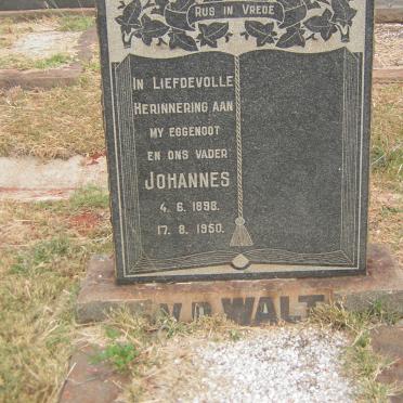 WALT Johannes, v.d. 1898-1950