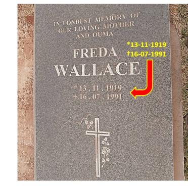 WALLACE Freda 1919-1991