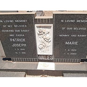 WALES Patrick Joseph 1918-1981 &amp; Marie 1920-2005