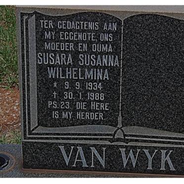 WYK Susara Susanna Wilhelmina, van 1934-1988