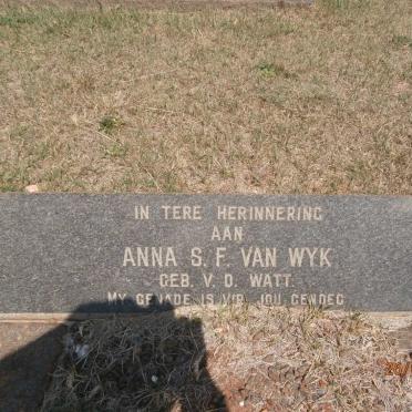 WYK Anna S.F., van nee v.d. WATT